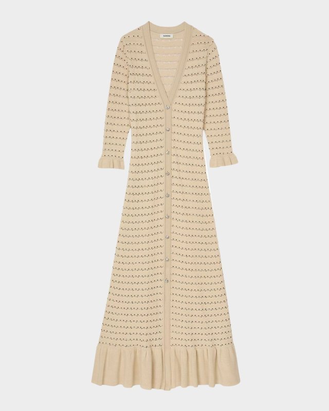 Charmante Knit Button-Front Midi Dress